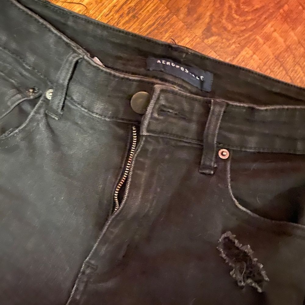 Aeropostale High Rise Jeggings Black 8 Long - Picture 4 of 7